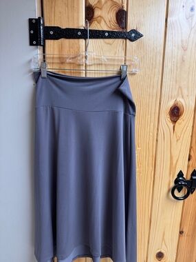 LuLaRoe Gray Midi A-Line Skirt